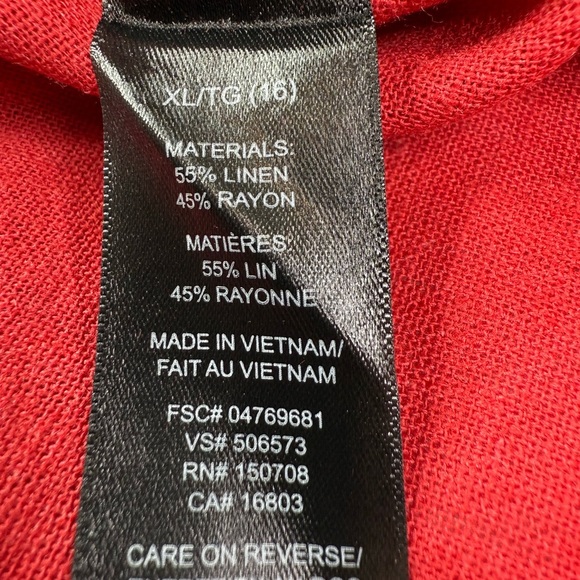 Studio 1886 Pullover Linen Blend Puff Short Sleeve Dress Size XL - Picture 6 of 9